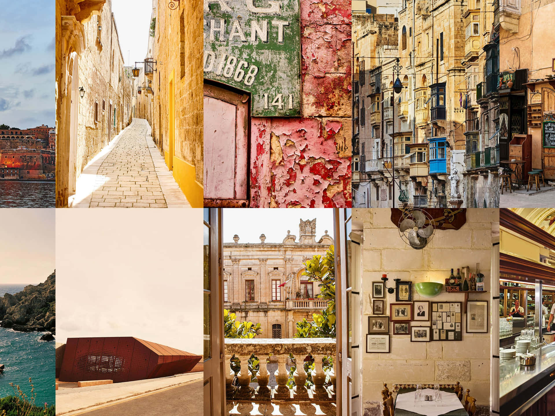 Spanish Mediterranean Aesthetic Collage Wallpaper