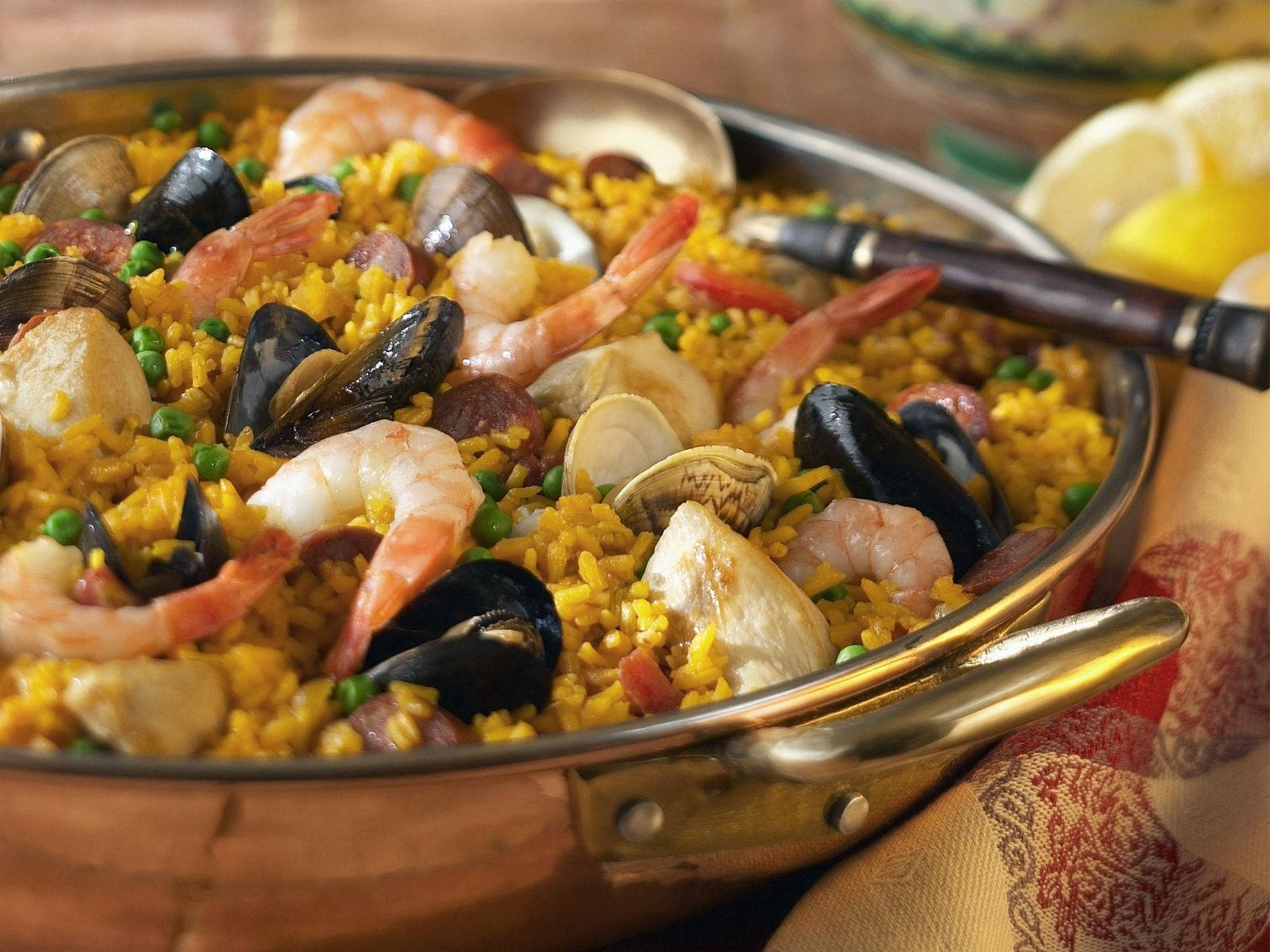 Spanish Paella Mixed Rice Dish Wallpaper