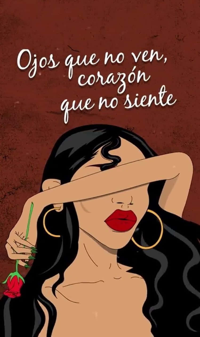 Spanish Proverb Illustration Woman Covering Eyes Wallpaper