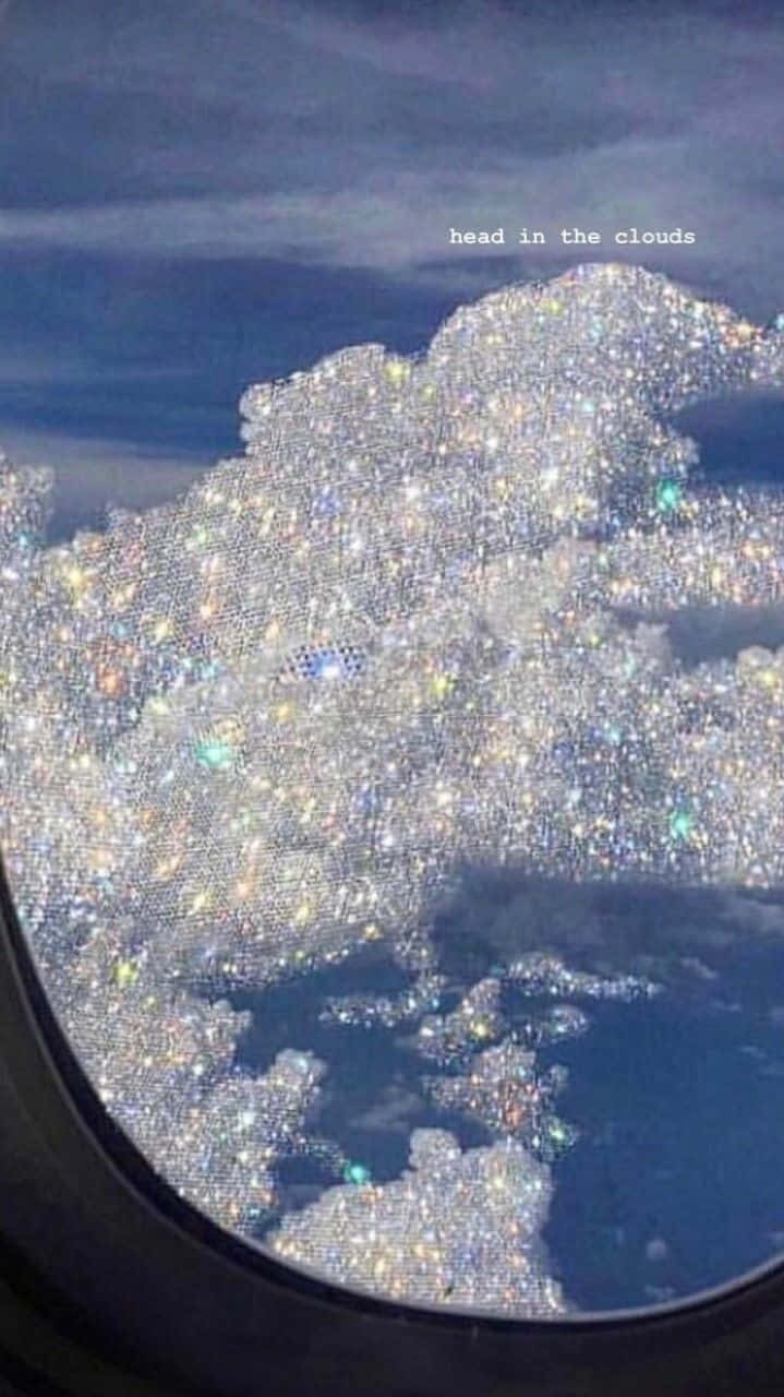 Airplane Window Clouds Sparkle Aesthetic Wallpaper