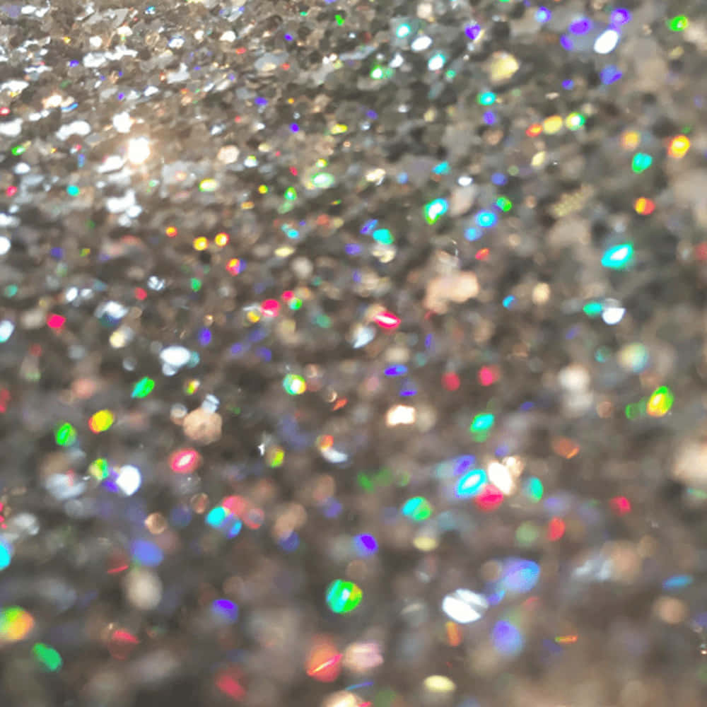 Unprimo Piano Di Una Superficie Glitter Argento Sfondo