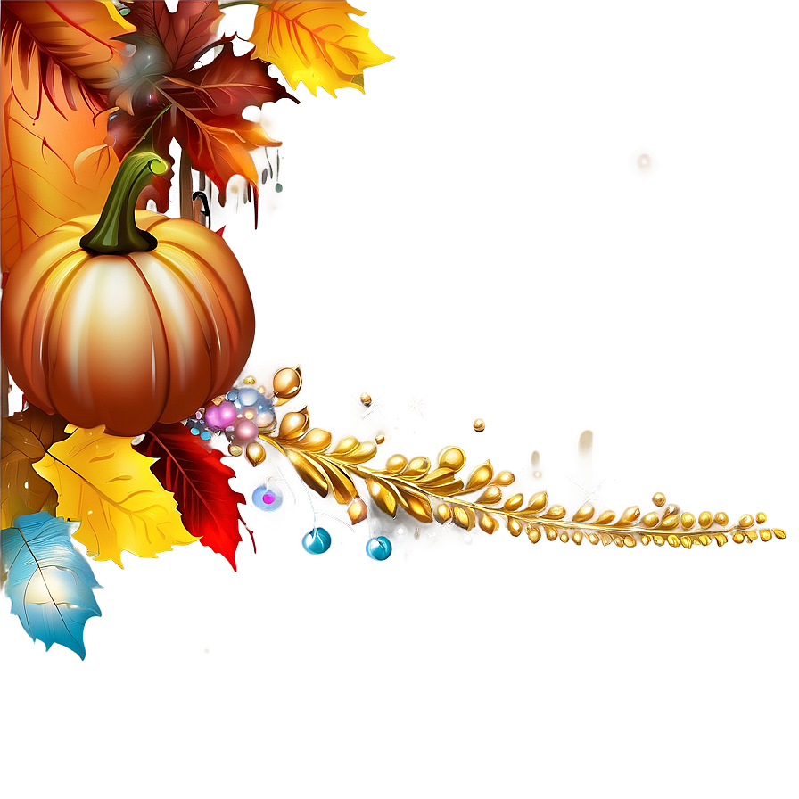 Sparkle And Shine Thanksgiving Border Png 06202024 PNG