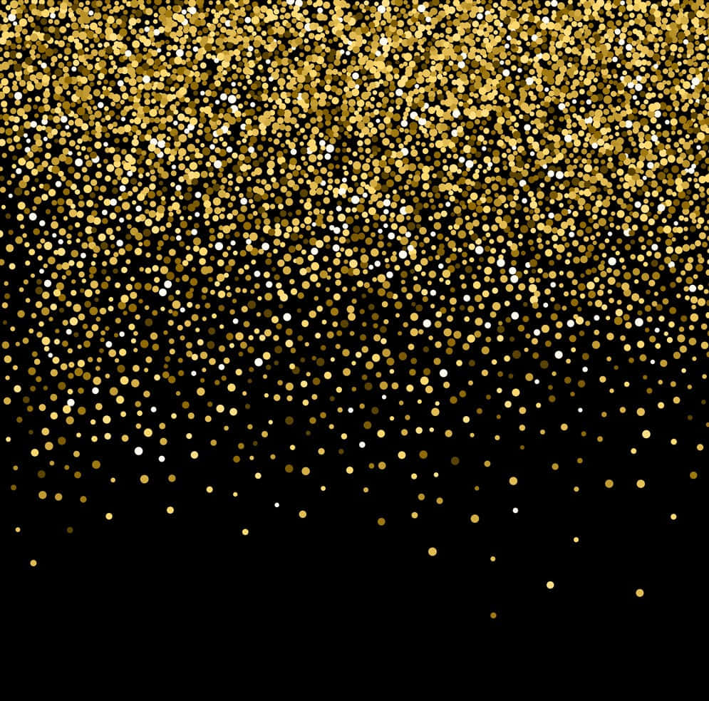 Gold Glitter Confetti On Black Background