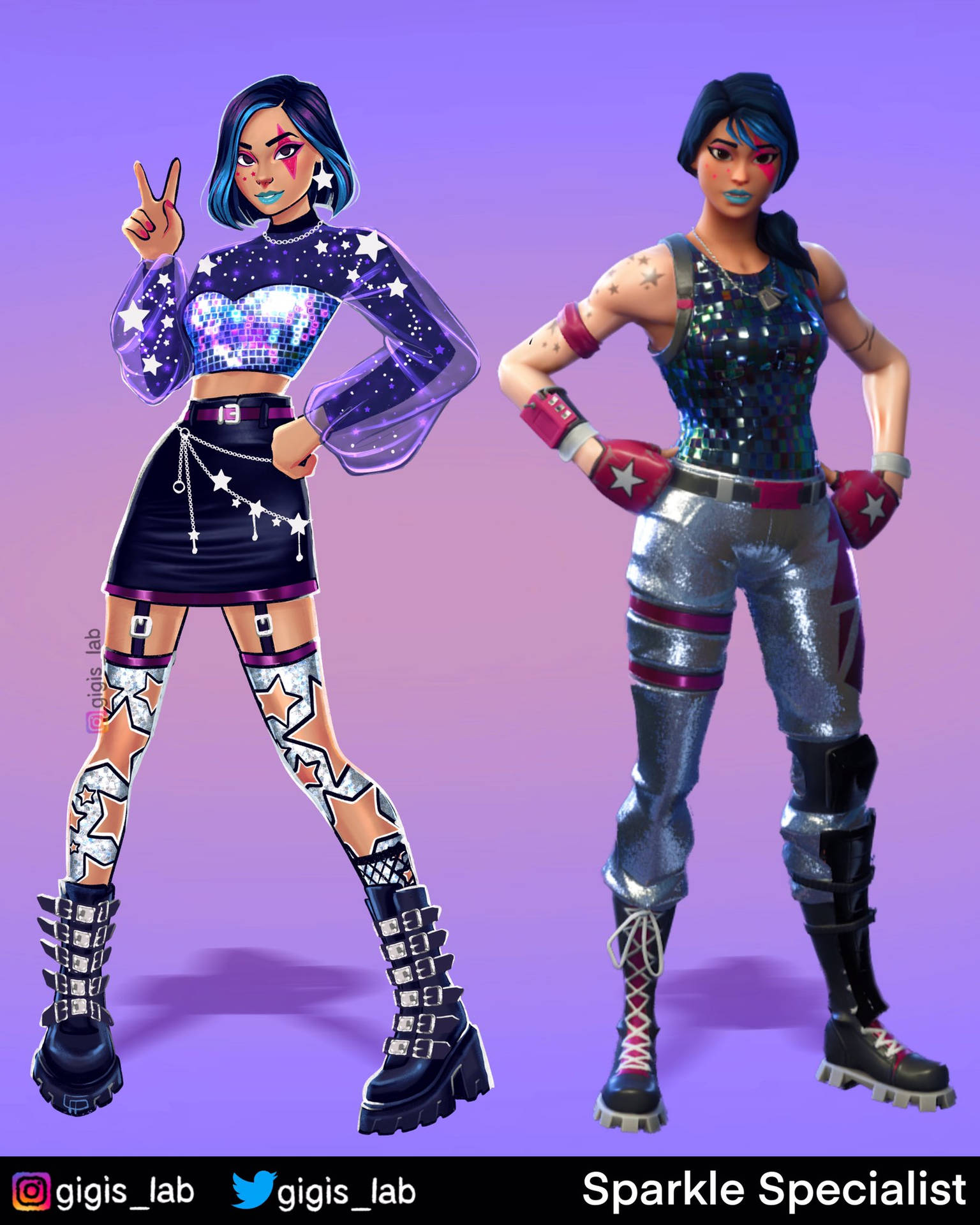 Enjoy the brilliance of the iconic Sparkles Specialist from Fortnite! Wallpaper