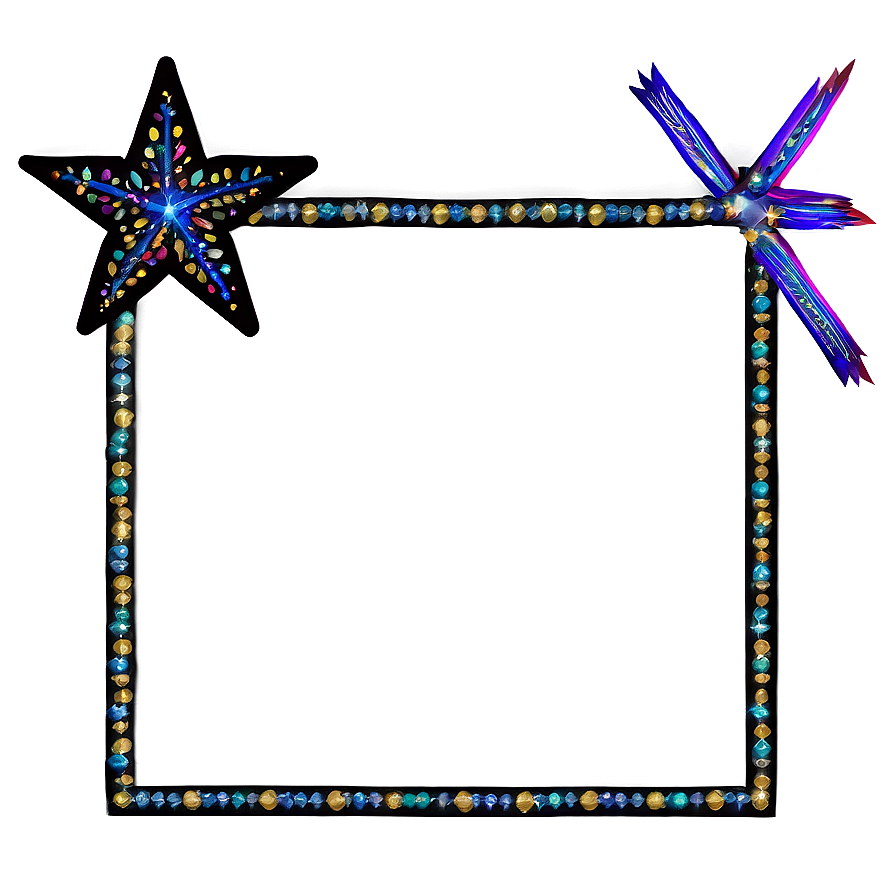 Sparkle Star Border Png 06252024 PNG