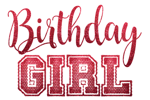 Sparkling Birthday Girl Text PNG