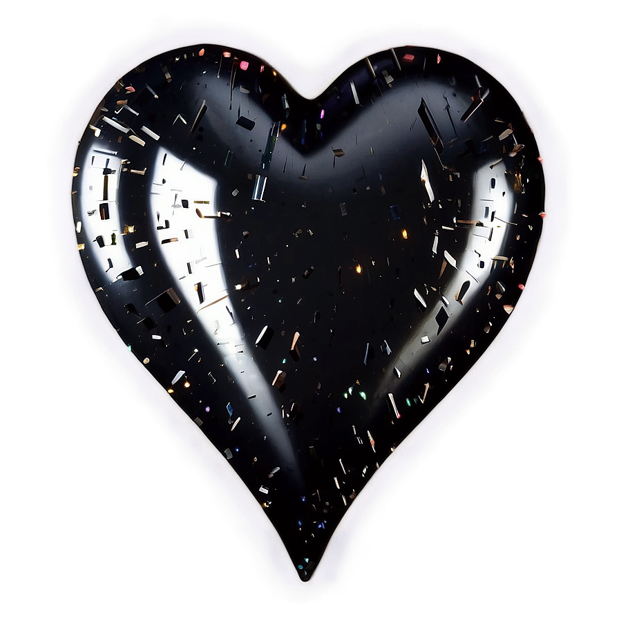 Sparkling Black Broken Heart Png 06252024 PNG