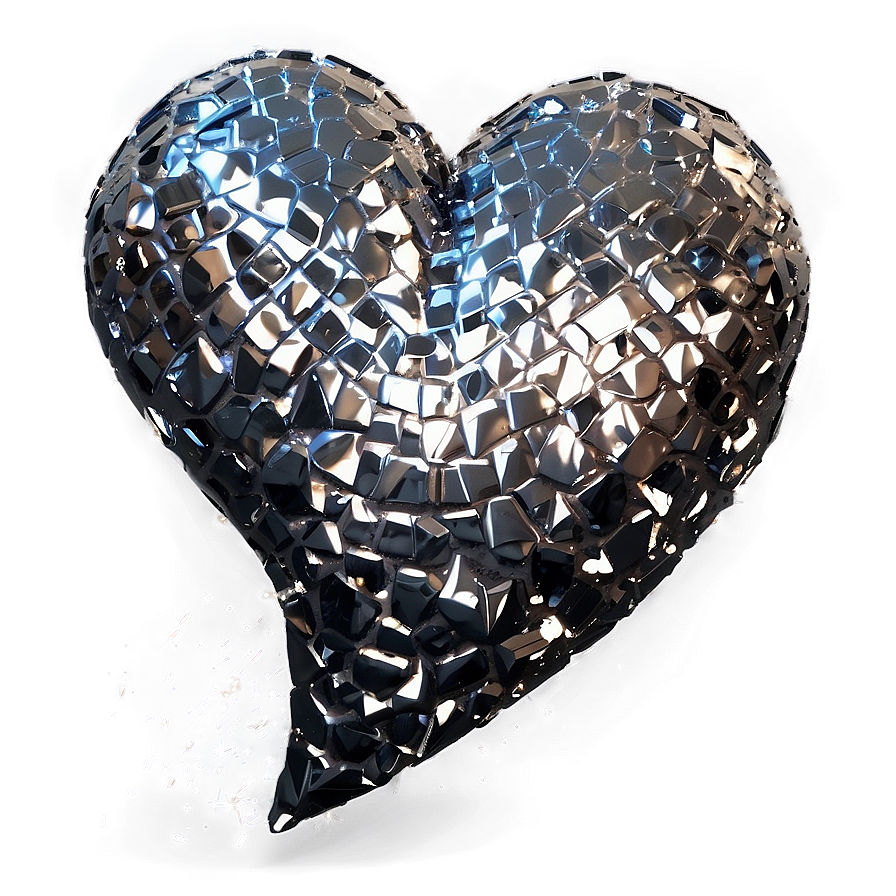 Sparkling Black Broken Heart Png Dnp PNG