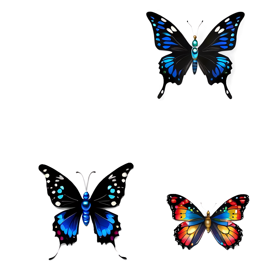 Sparkling Black Butterfly Png 16 PNG