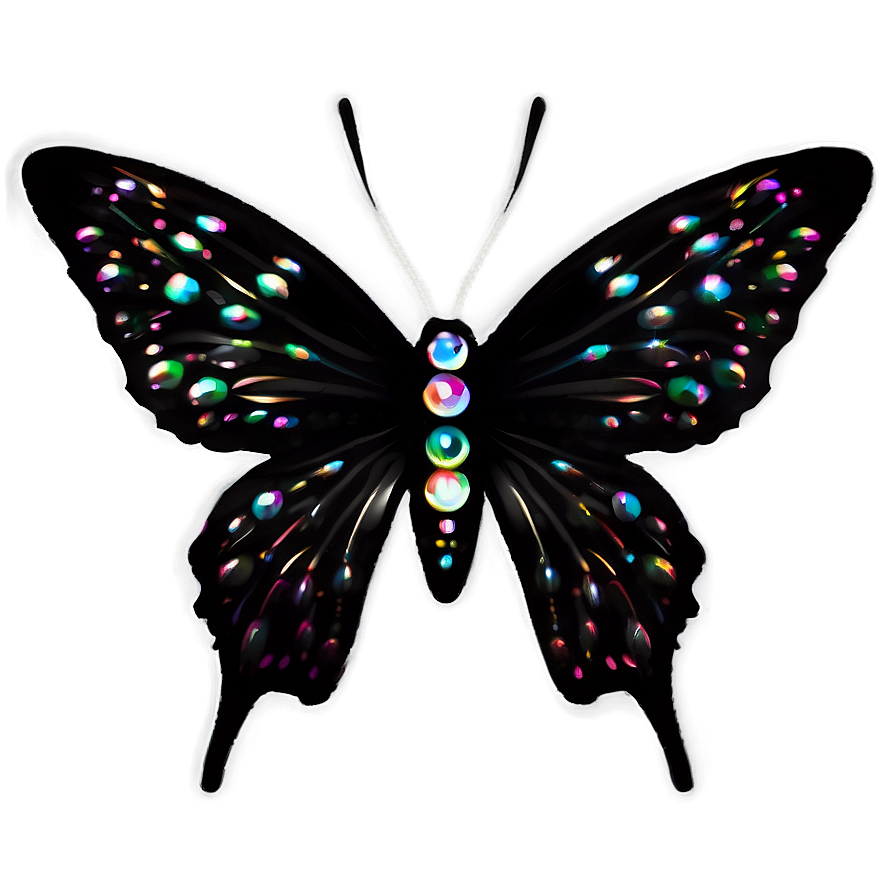 Sparkling Black Butterfly Png Aap75 PNG