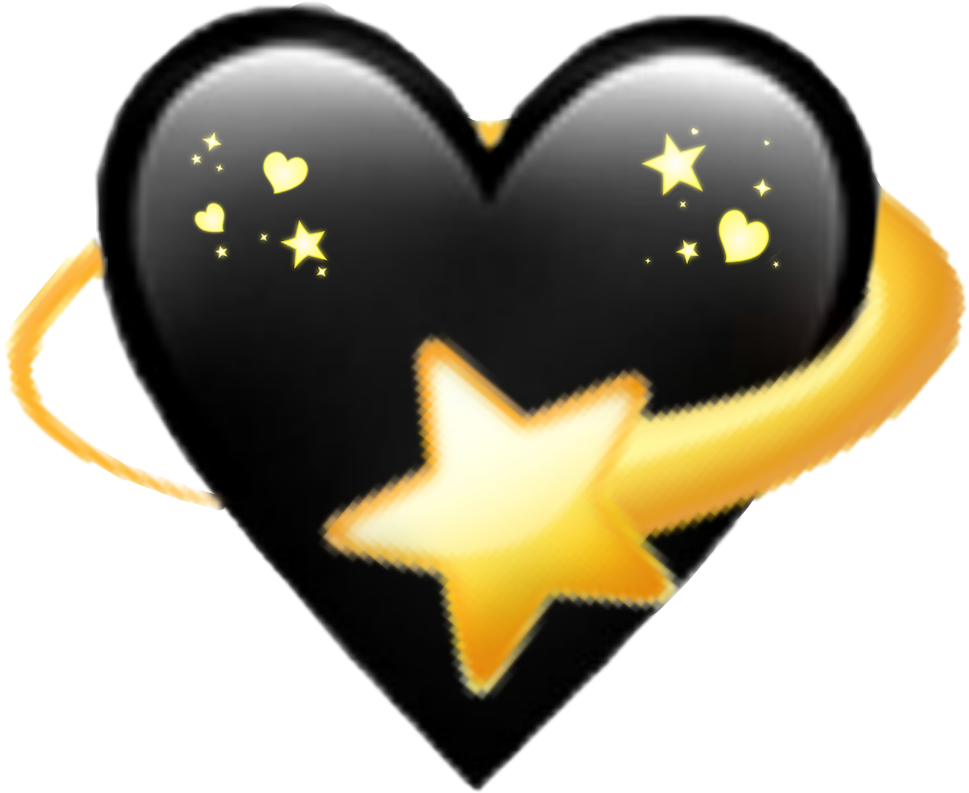Sparkling Black Heart Emoji PNG