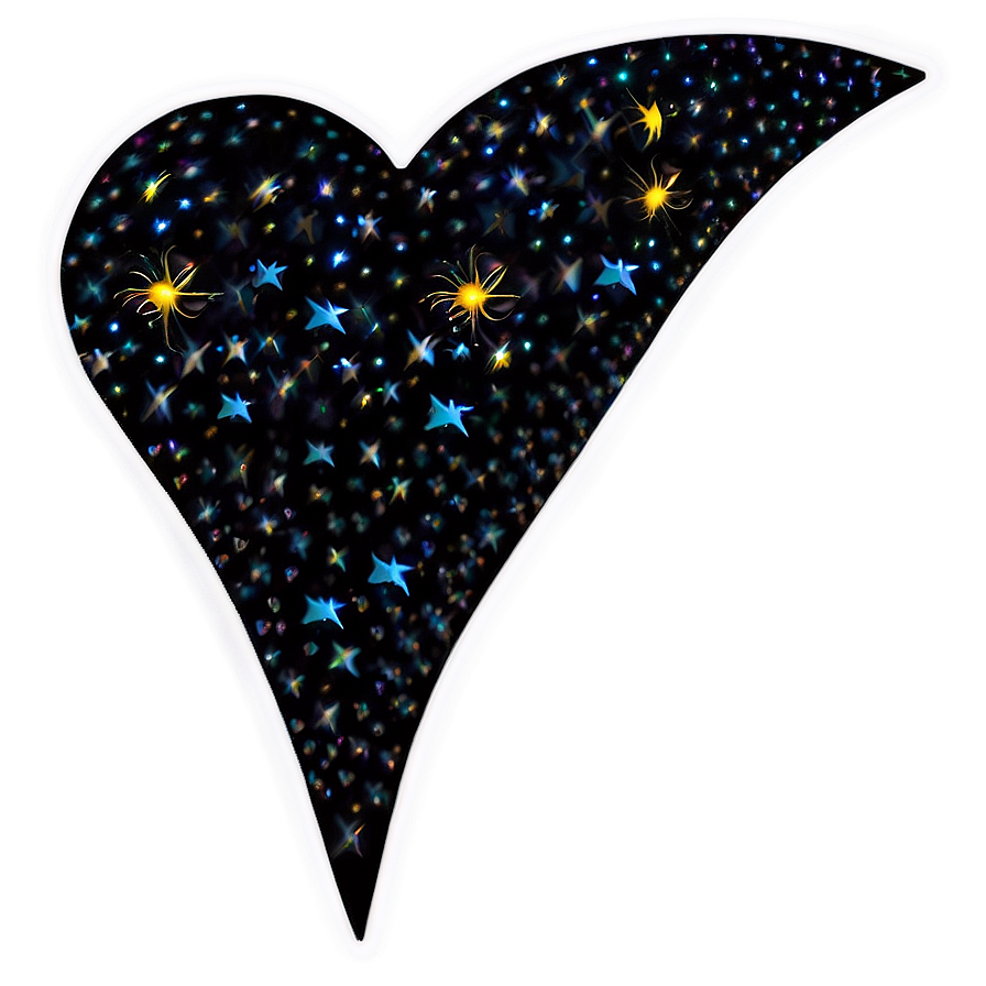 Sparkling Black Heart Png 95 PNG