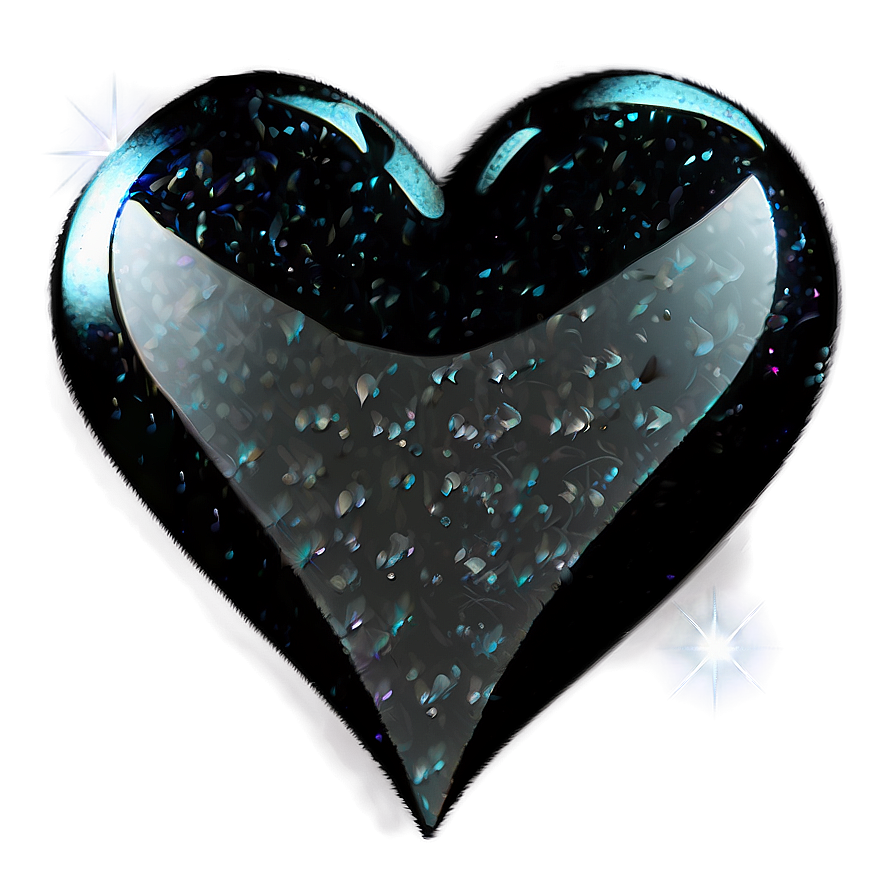 Sparkling Black Heart Png Yjq68 PNG