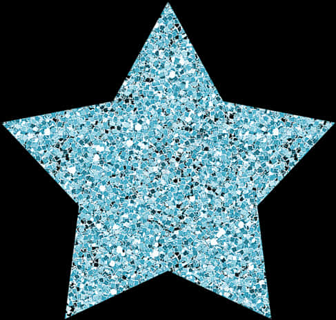 Sparkling Blue Glitter Star PNG