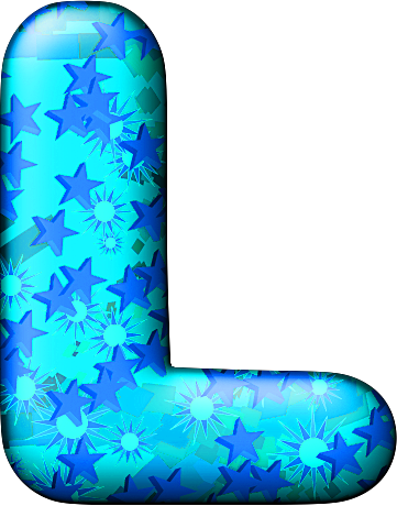 Sparkling Blue Letter L PNG