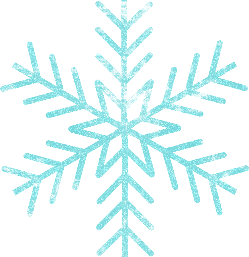 Sparkling Blue Snowflake Graphic PNG