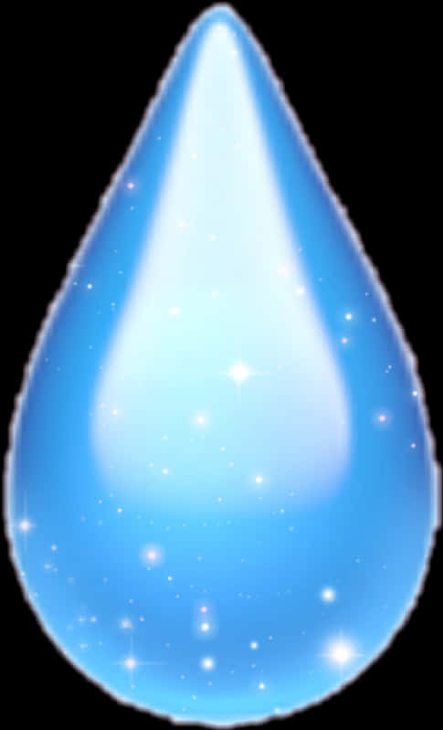 Sparkling Blue Tear Drop PNG