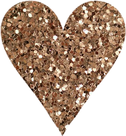 Sparkling Bronze Heart Glitter Overlay PNG