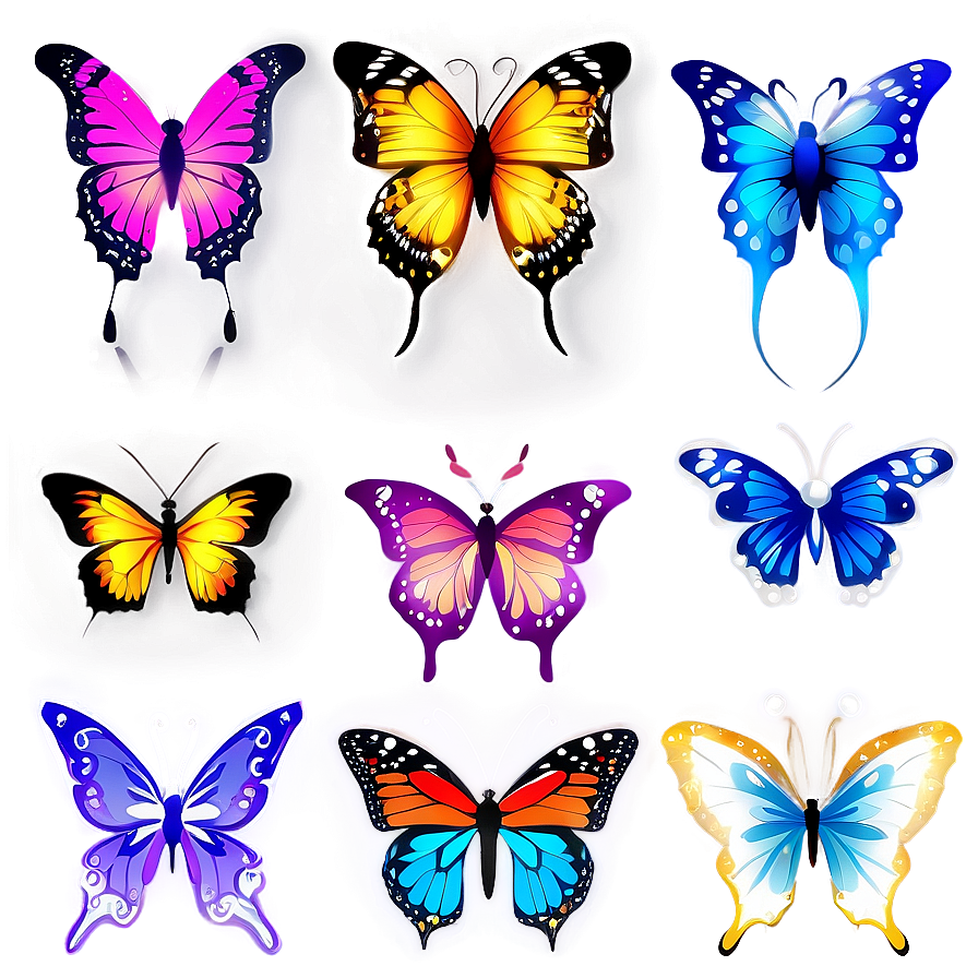 Sparkling Butterflies Png Xpc PNG