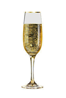 Sparkling Champagne Glass Black Background.jpg PNG