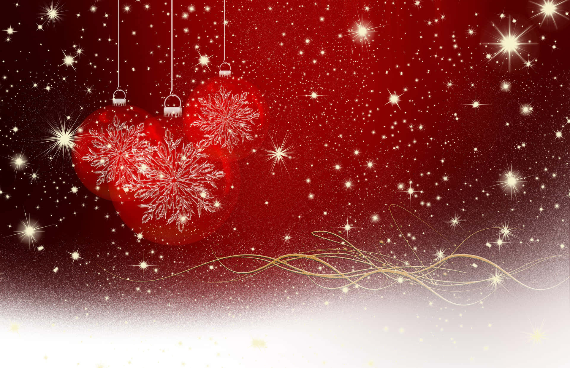 Sparkling Christmas Ornaments Background Wallpaper