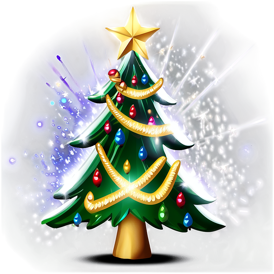 Sparkling Christmas Tree Illustration Png 11 PNG