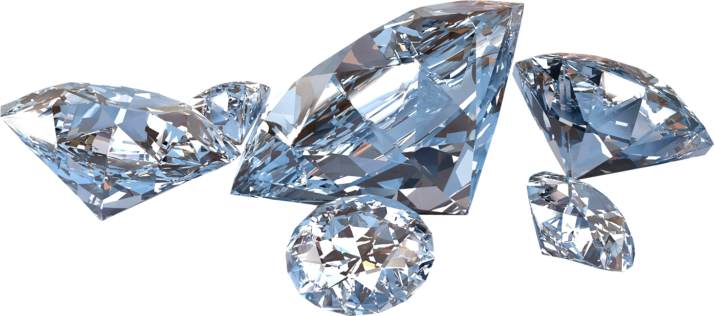 Sparkling Cut Diamonds Transparent Background PNG