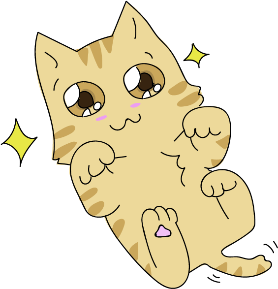 Sparkling Cute Cartoon Cat PNG