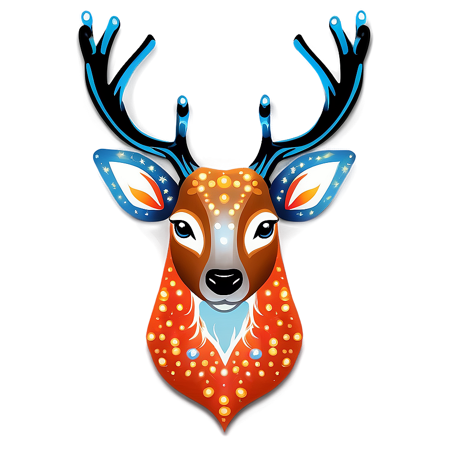 Sparkling Deer Head Decoration Png Fys PNG