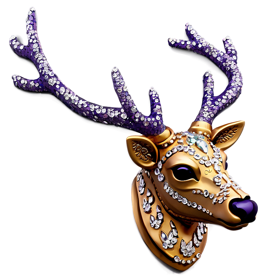 Sparkling Deer Head Decoration Png Nqo PNG