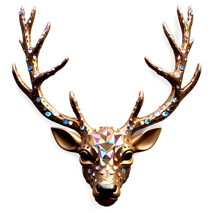 Sparkling Deer Head Decoration Png Sxo27 PNG