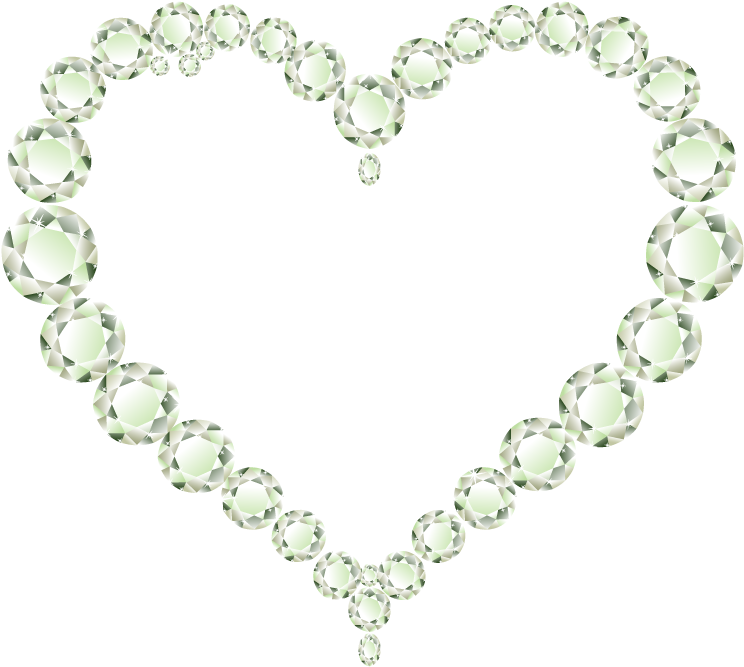 Sparkling Diamond Heart Frame PNG