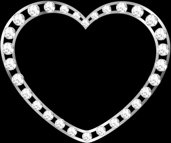 Sparkling Diamond Heart Outline PNG
