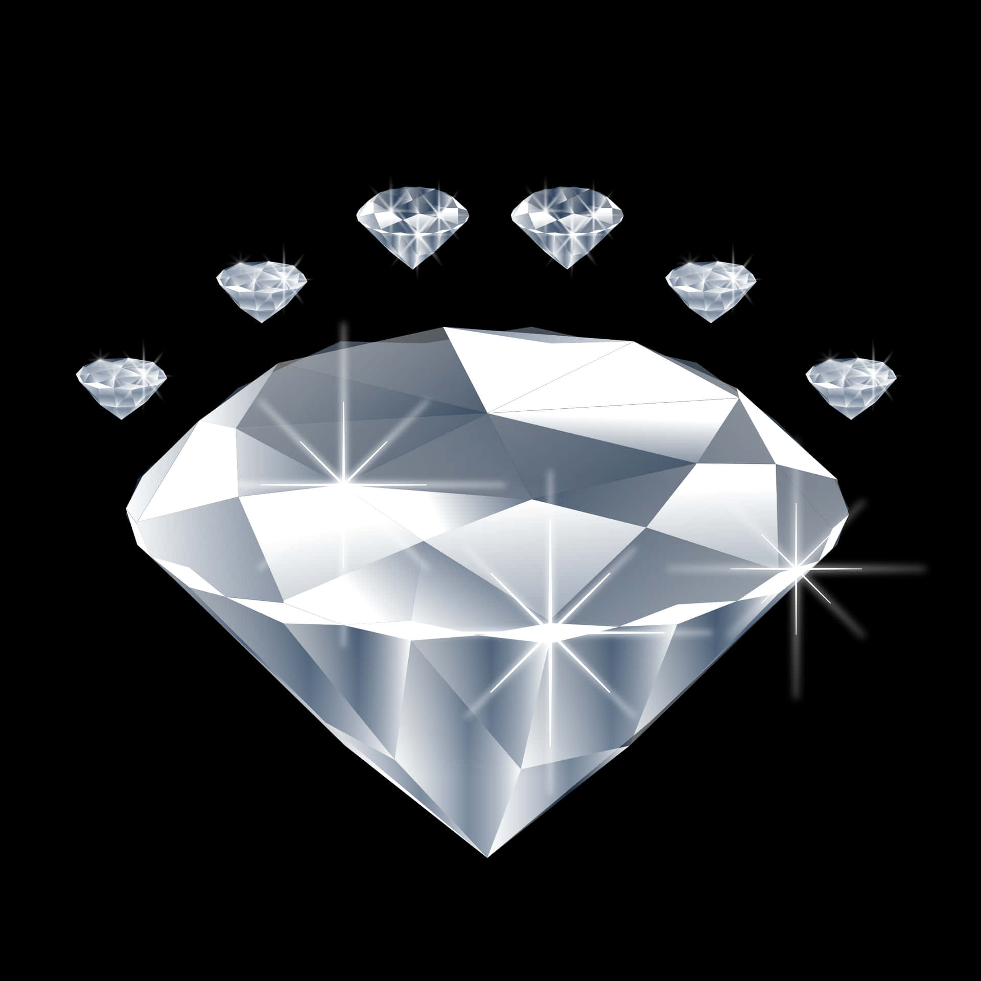 Sparkling Diamonds Black Background PNG