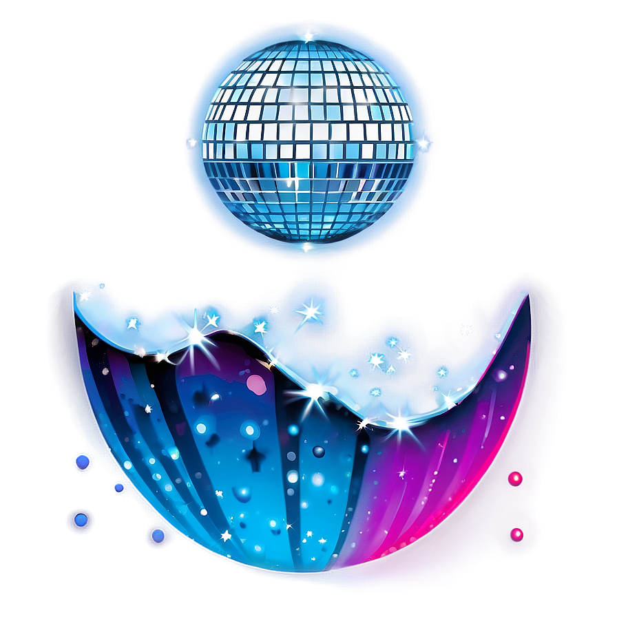 Sparkling Disco Ball Illustration PNG