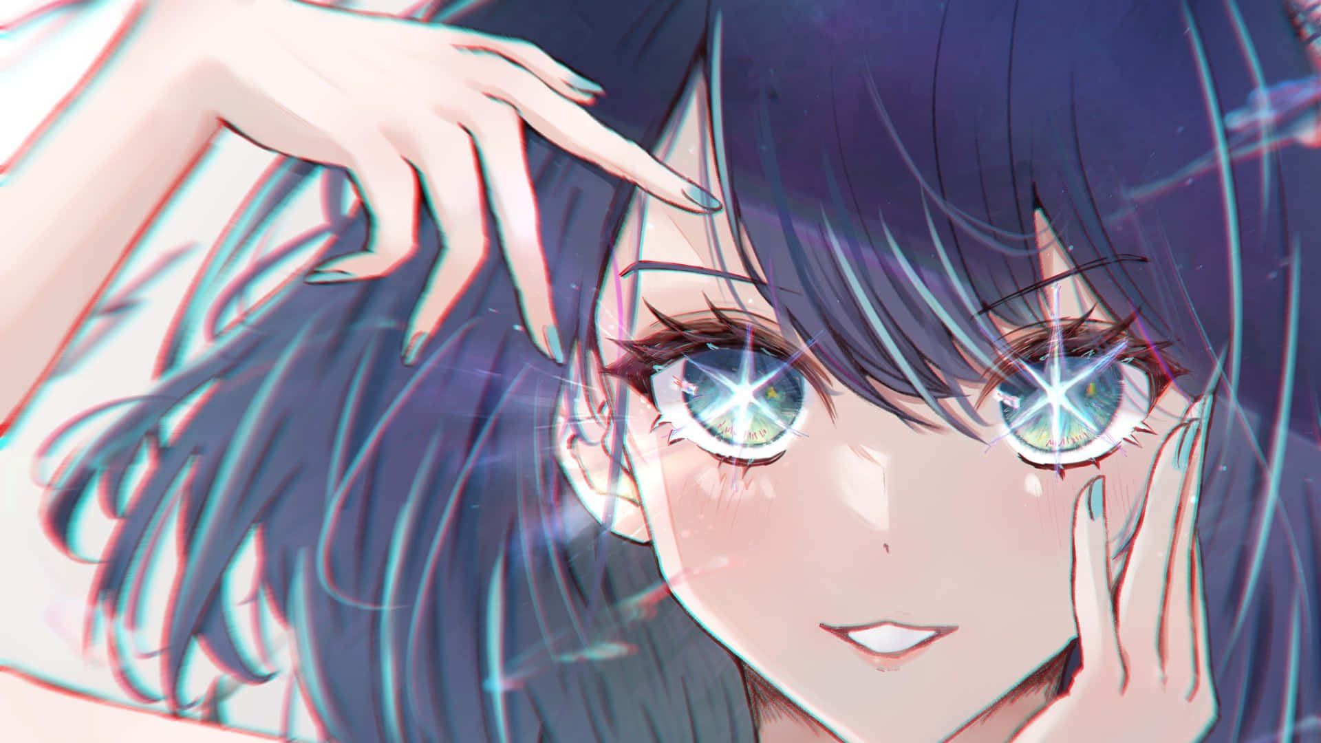 Sparkling Eyes Anime Girl Artwork Wallpaper