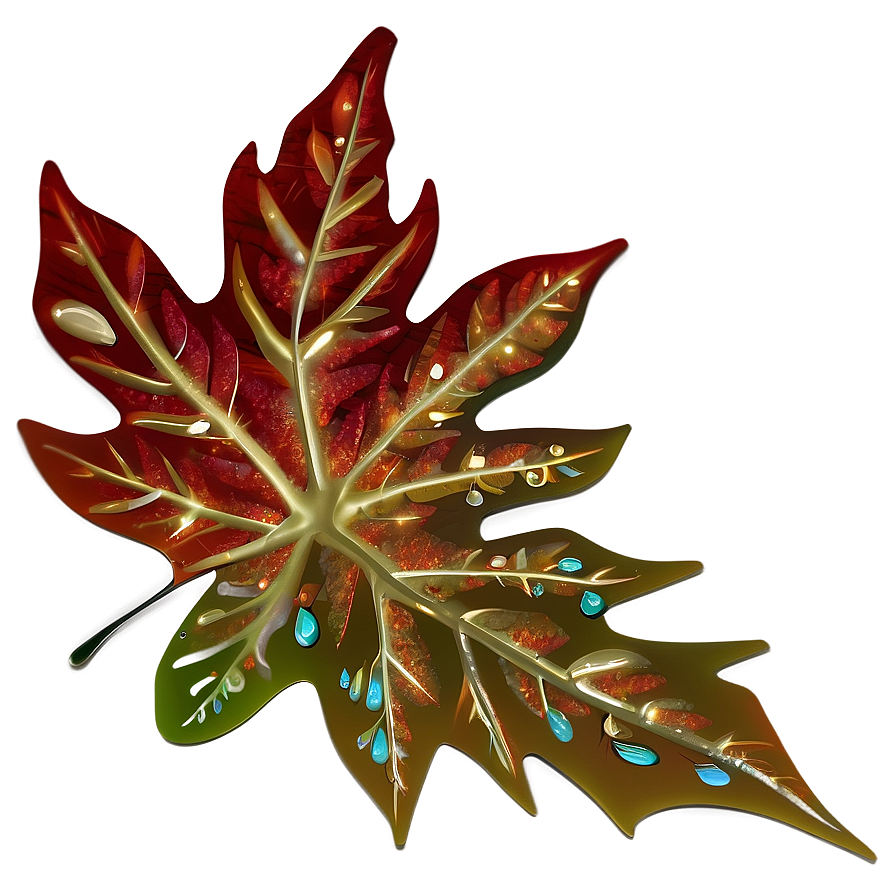 Sparkling Fall Leaf Png 05252024 PNG