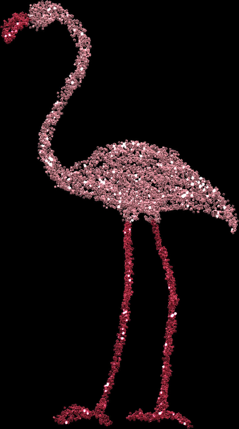 Sparkling Flamingo Artwork PNG