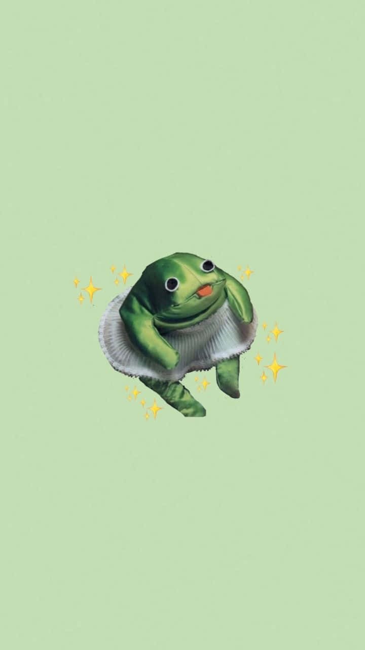Sparkling Froggy Cartoon Illustration Wallpaper