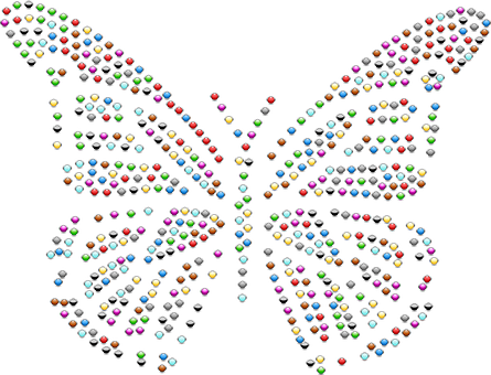 Sparkling Gemstone Butterfly PNG
