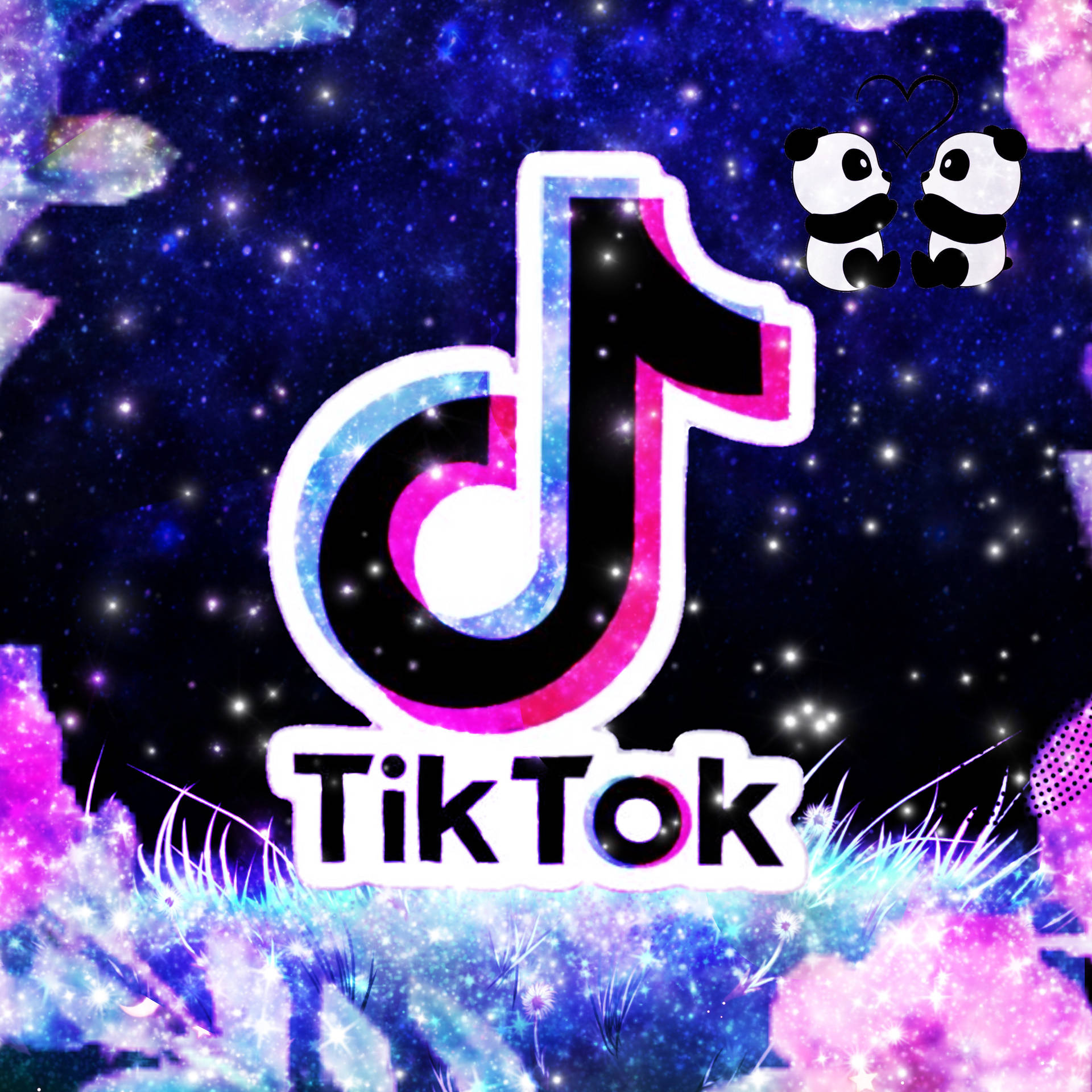 Sparkling Glitter TikTok Logo Wallpaper
