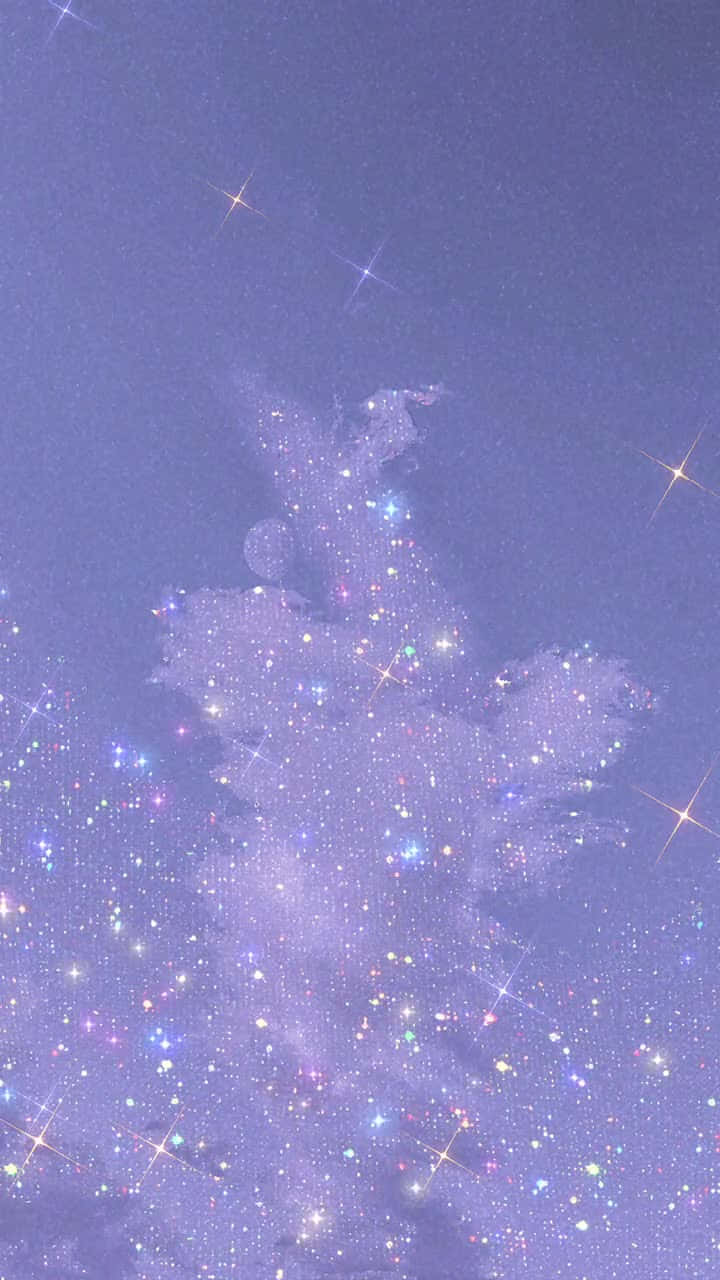 Sparkling Glitter Tree Aesthetic Wallpaper