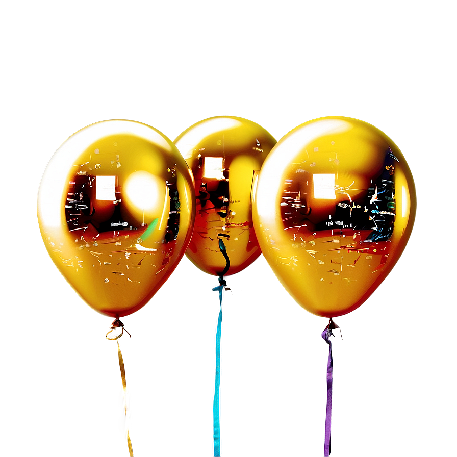Sparkling Gold Balloon Png Bqv98 PNG