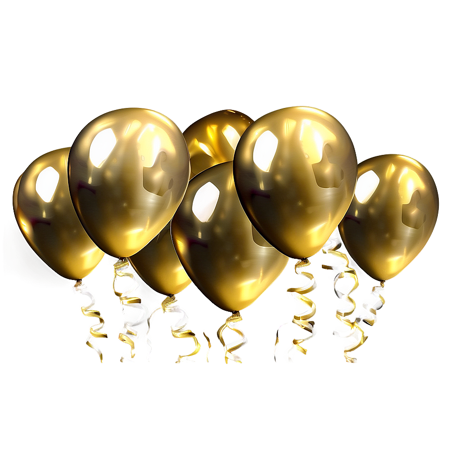 Sparkling Gold Balloons Png 2 PNG