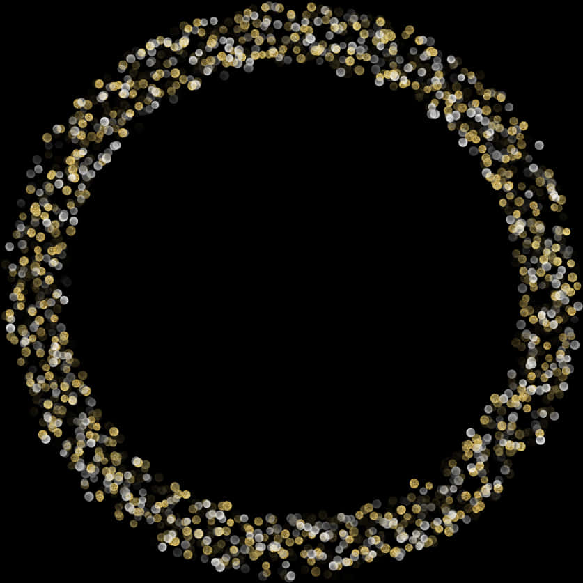 Sparkling Gold Circle Frame PNG