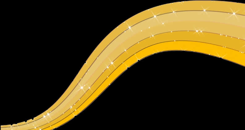 Sparkling Gold Curve Graphic PNG