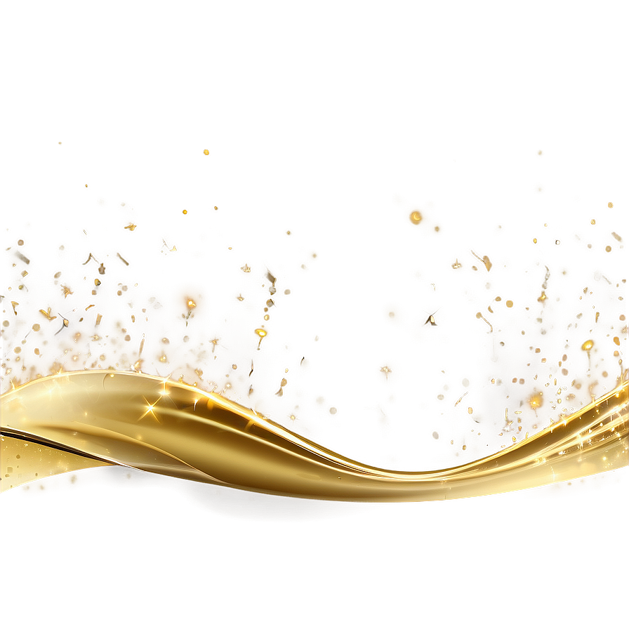 Sparkling Golden Line Wave Png 75 PNG