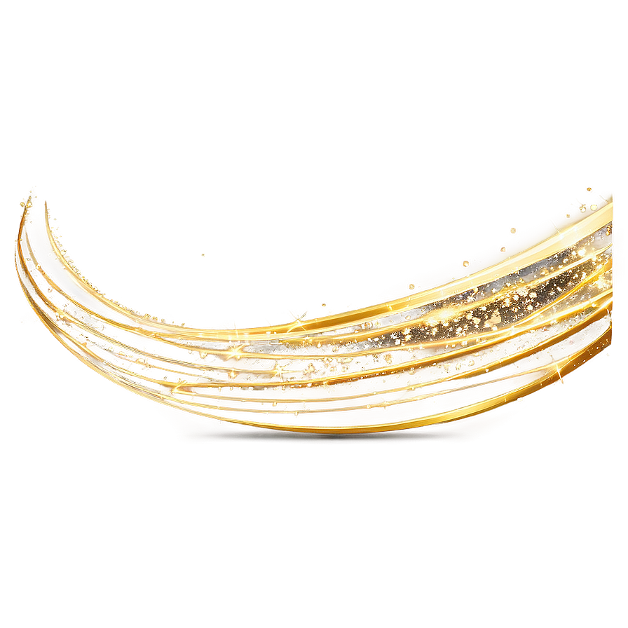Sparkling Golden Line Wave Png Nki PNG