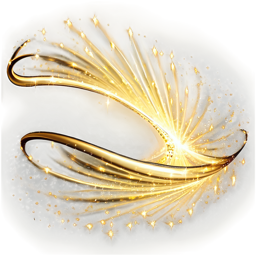 Sparkling Golden Line Wave Png Qkl82 PNG