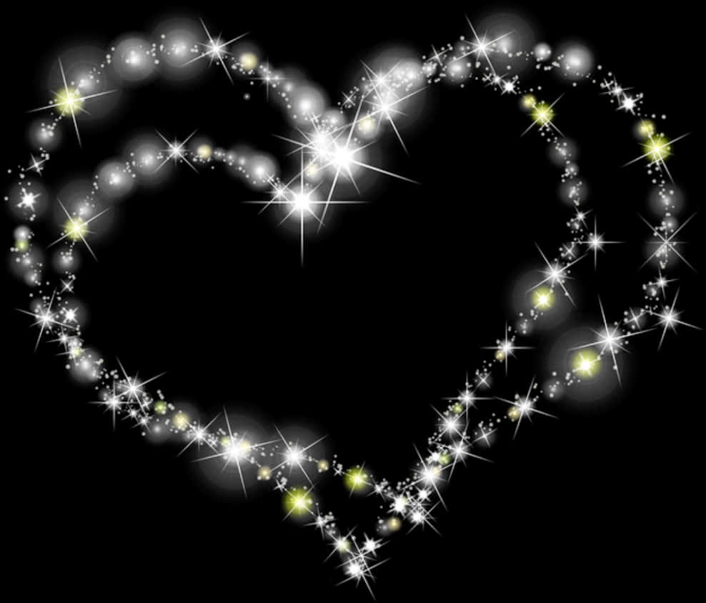 Sparkling Heart Shape Glow PNG